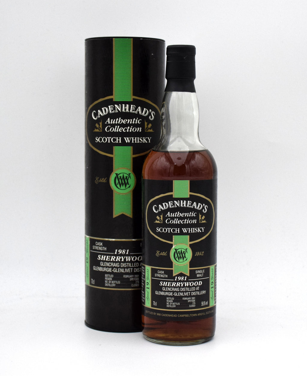 Cadenhead's Authentic Collection 'Glencraig' 19 Year Cask Strength Single Malt Scotch (1981 Release)