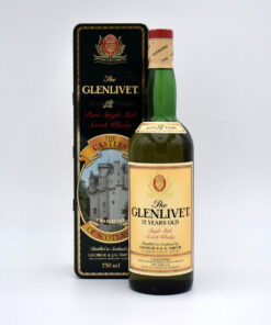 Glenlivet 12 Year Single Malt Scotch (Older Bottling, Rare Caerlaverock Tin Box: Castles Collection)