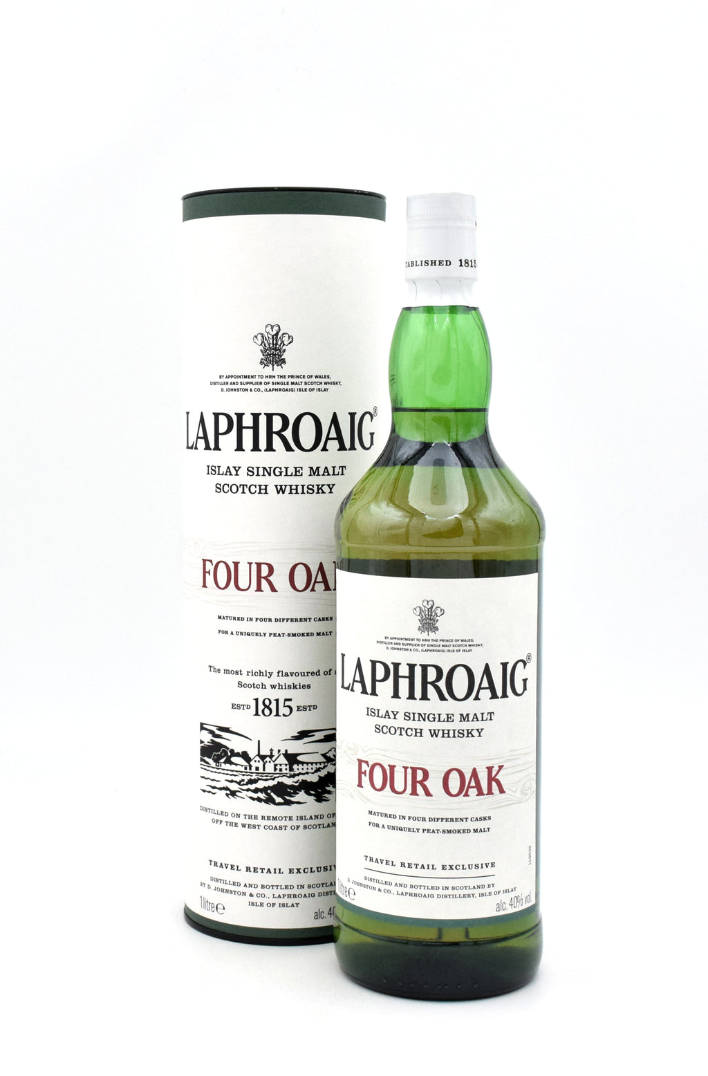 Laphroaig Four Oak Scotch Whisky bottle