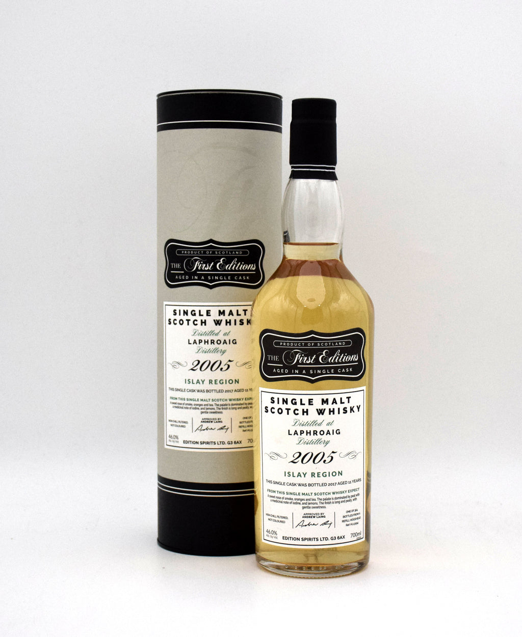 The First Editions Laphroaig 11 Year Single Malt Scotch Whisky (2005 Release) bottle